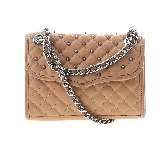 Rebecca Minkoff tan beige Quilted Crossbody shoulder Bag with Chain Strap - Picture 3 of 8